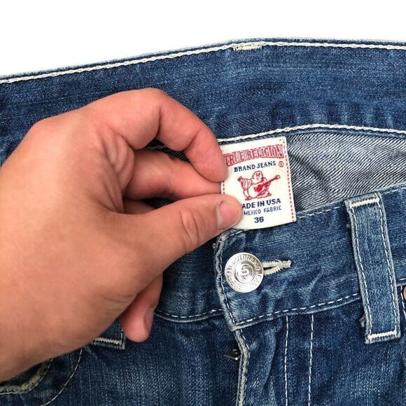 VINTAGE true religion jeans size 36 STRAIGHT blue - Picture 10 of 14
